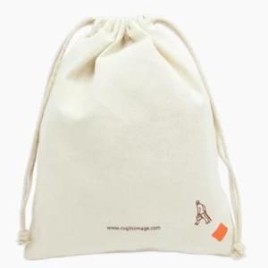 Custom Small Cotton Muslin Drawstring Bag Pouch with Logo