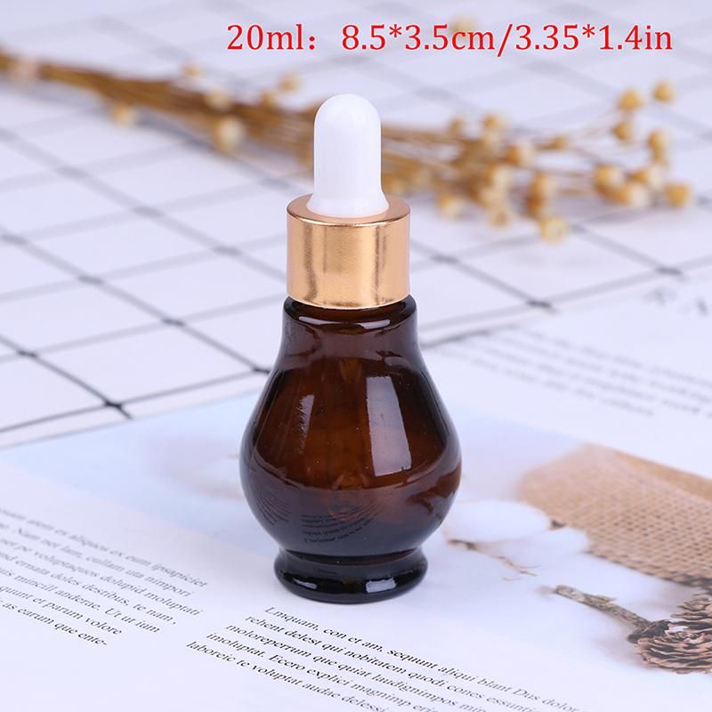 1PCS Glass Refillable Container 10/20/30ml Amber Glass Dropper Bottle Essential Oil Perfume Bottles Empty