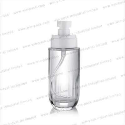Glass Lotion Bottle and Cream Jar Unique Shape Cosmetic Packaging 50ml 100ml