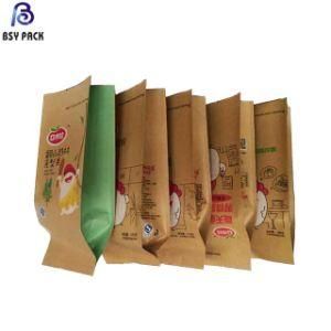 Customized Design Side Gusset Food Packaging Pouch Kraft Paper Packaging Bag