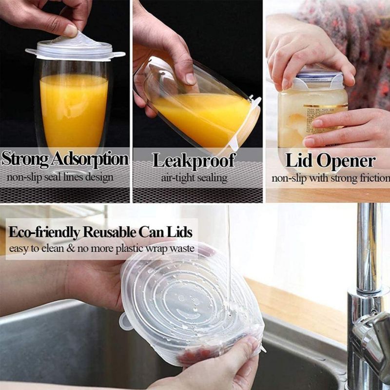 Silicone Can Covers Small Silicone Stretch Lids Silicone Jar Lids Food Safe Lids for Yogurt Jars Bowls