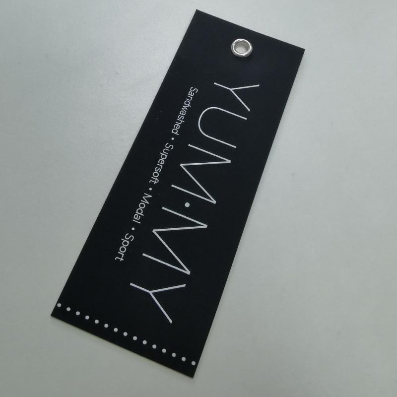 Custom Design Printing Brand Name Logo Paper Garment Hangtag Labels Clothing Hang Tags