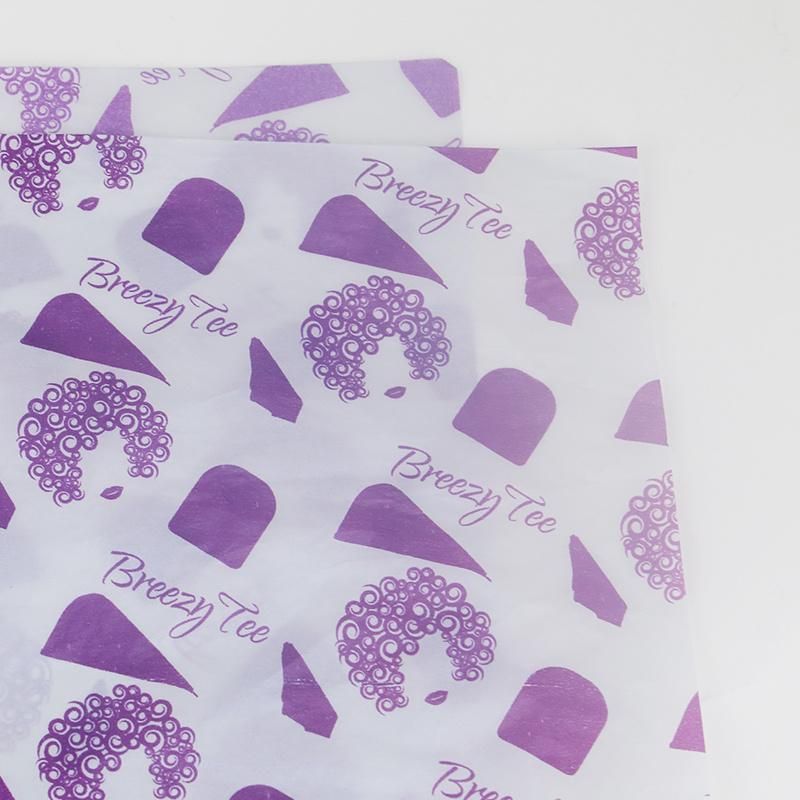 Grey Purple Logo Double Colors Printed Custom Clothing Wrapping Tissue Paper