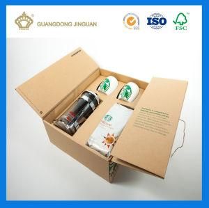 Durable Kraft Cardboard Box for Cups and Water Container (with custom design)