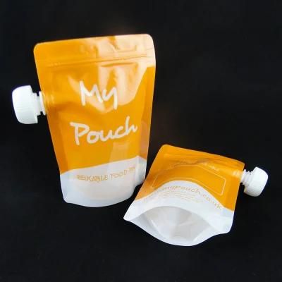 Custom Designed Hot Sealed Aluminum Foil Spout Pouch with Zipper