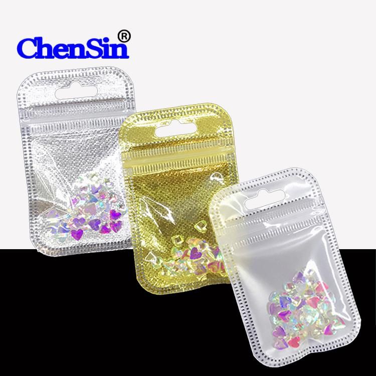 High Transparent White Colours Zipper Pouch Mini Plastic Bag