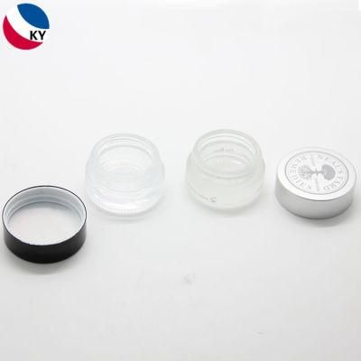 5g 10g Clear Frosted Glass Jar with Black Silver Cap for Eye Cream