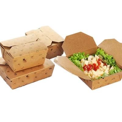 Hot Sale Custom Printed Disposable Bento Lunch Food Packing Paper Box
