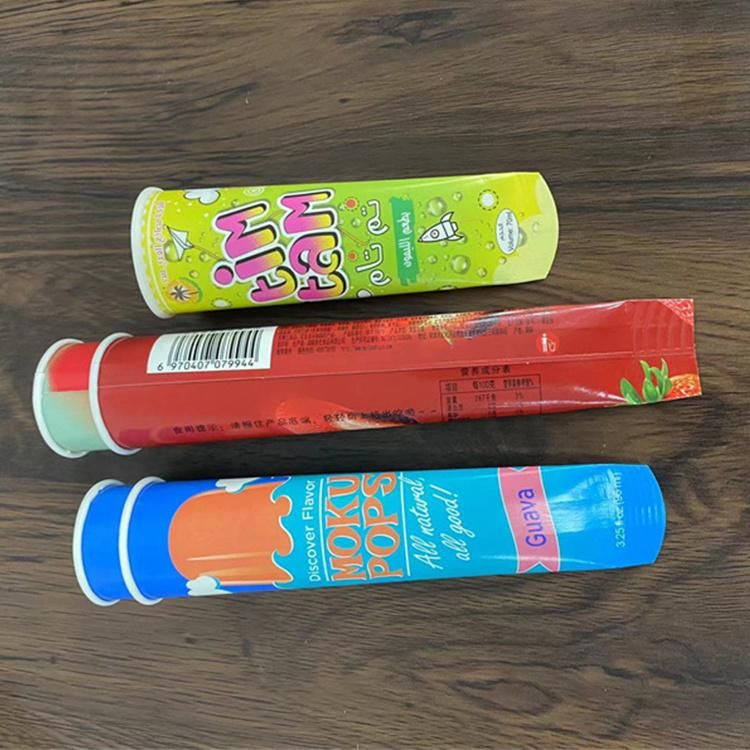 Custom Paper Ice Cream Calippo Tube with Plastic Lid for Ice Pops