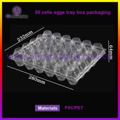 Customized 2/4/6/8/9/10/12/15/18/20/24/28/30 Clamshell Packaging 30 Egg Tray Plastic Tray/Box Supplier