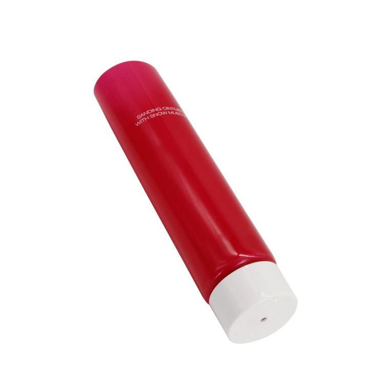 100g Colored Red Tube White Screw Cap Rotating Liquid Custom Text White Silk Screen Tube