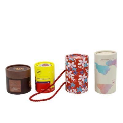 Custom Food Grade Biodegradable Round Cylinder Kraft Food Cardboard Paper Tube Packaging Cans