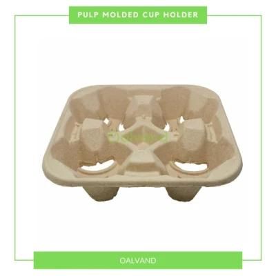 Moulded Pulp Fiber 4-Cell Cup Carrier