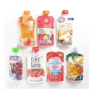 Reusable Stand up Custom Liquid Fruit Juice Drink Packaging Spout Pouch Packaging Jelly Jam Juice Sauce Pouch