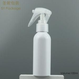 Factory Supply White Color 100ml Boston Shape Plastic Pet Sprayer Bottle for Sample
