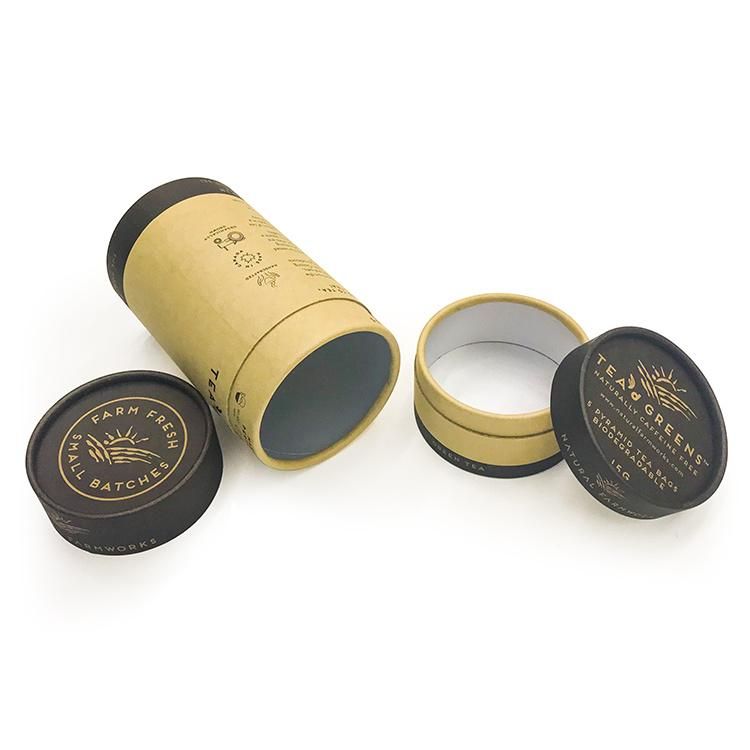 Round Kraft Paper Cylinder Coffee Tea Food Packaging Tube