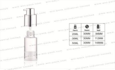 Factory Price White Round Acrylic Airless Pump Cosmetic Bottle 20ml 30ml 50ml