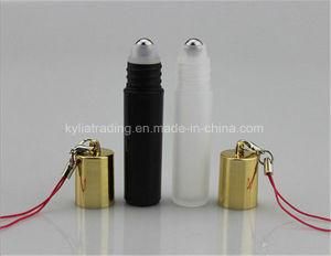 5ml Black Portable Roll on Bottle with Gold Aluminum Cap (ROB-55)