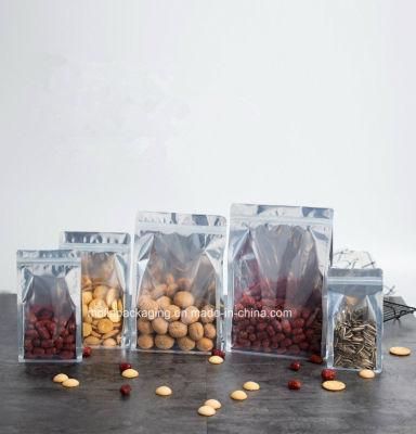Food Safe Stand up Matte Mylar Bags Aluminum Foil Clear Pouch with Zipper Mylar Heat Seal 8 Oz Coffee Nuts Packaging Flat Bottom Bag