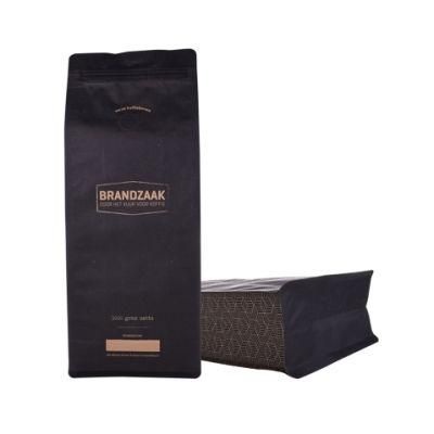 Eco PLA Plastic Compostable Food Packaging Biodegradable Kraft Paper Coffee Bag with Zipper