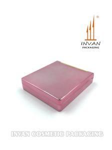 Elegant Shiny Pink Eyeshadow Case with Golden Inside Palette
