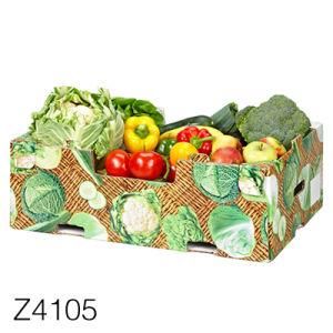 Z4105 Lettuce Carton Box Customized Corrugated Banana Packaging Flexo Fruit Cardboard Boxes for Fruit and Vegetable
