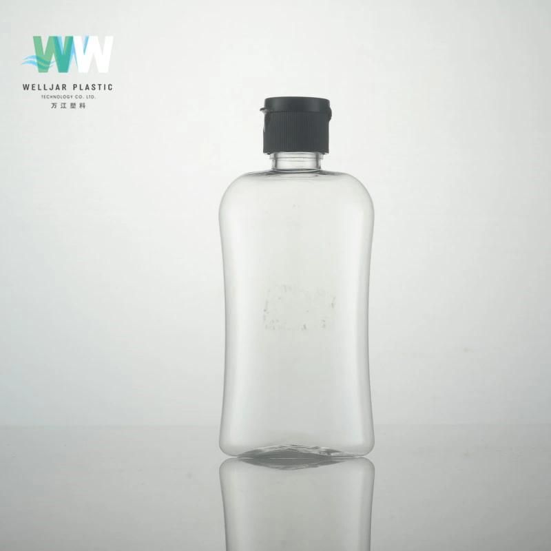 100ml Plastic Pet Flat Bottle with Black Flip Cap