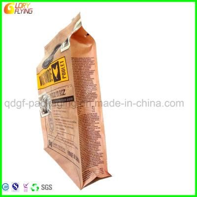 Four-Side Seal Slider Zipper Plastic Food Bag for Dog Food Packaging.