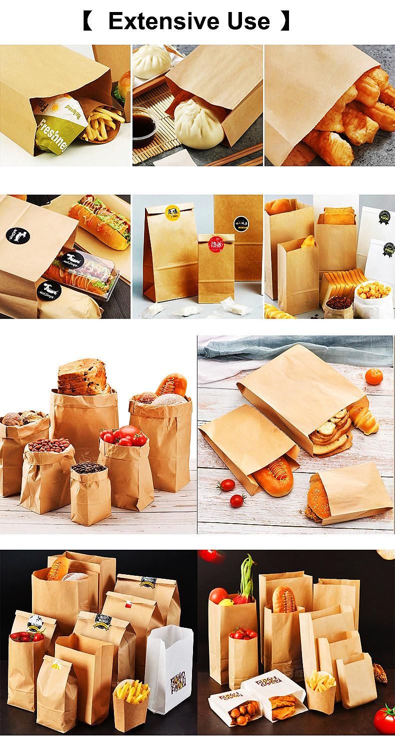 Promotional Food Packaging Brown Kraft Lunch Paper Bag