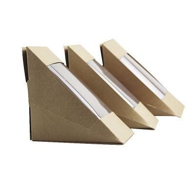 Eco-Friendly Brown Cardboard Food Paper Packaging Takeaway Lunch Sandwich Box