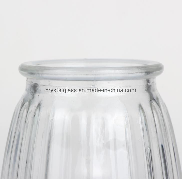 Wholesale Vertical Stripes Style Pudding Glass Bottle Yogurt Jam Glass Bottle OEM 100/150/200ml