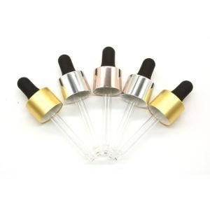 18/410 UV Gold Color Aluminum Dropper with White Silicone Nipple for 100ml Olive Oil Glass Bottles