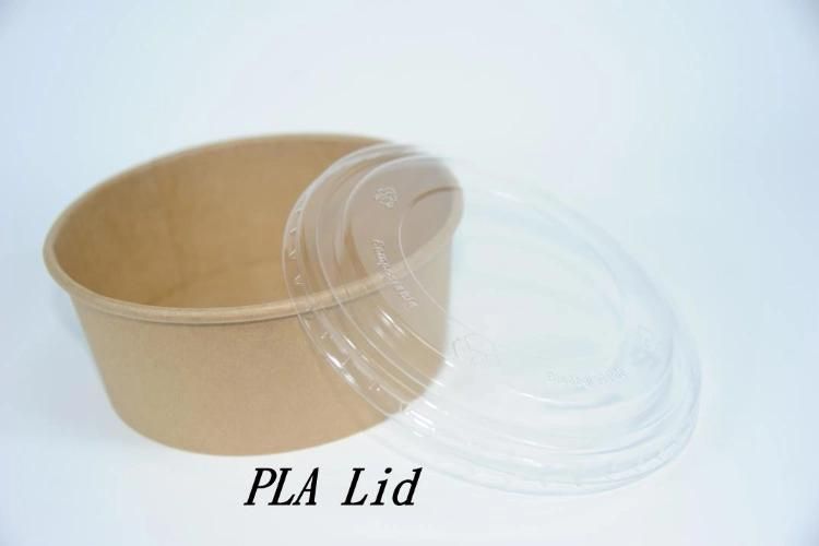 Disposable Compostable Custom Printing Paper Salad Bowl with Pet/PP Lid