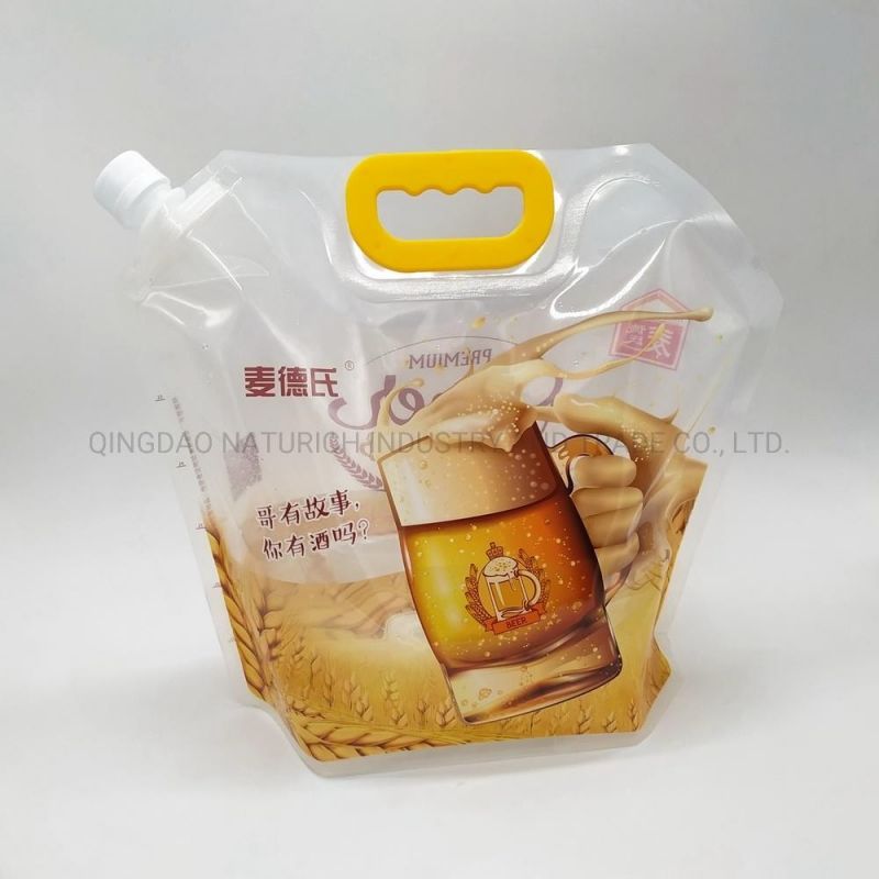 Plastic Liquid Beer Reusable Spout Beverage Pouch Bag for Drink Packaging