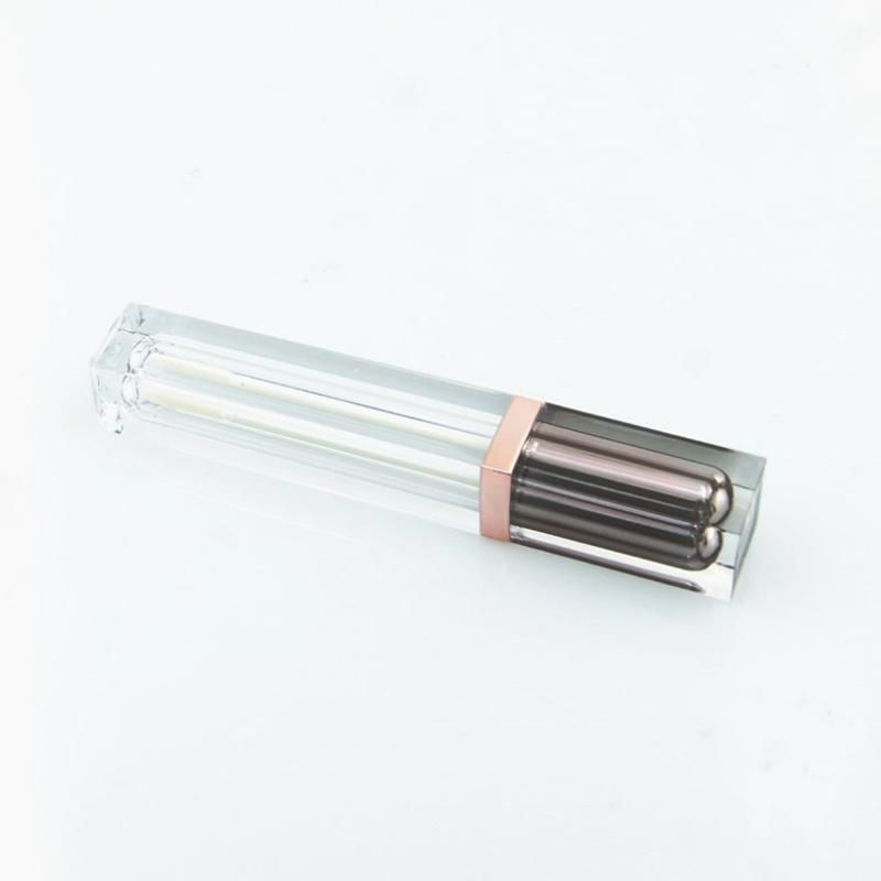 Low MOQ Stock Hot Selling 6ml Luxury Square Clear Custom Logo Lipgloss Container Lip Gloss Tube with Applicator