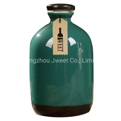 Wholesale Ceramic 700ml White Wine Packaging Round Bottle