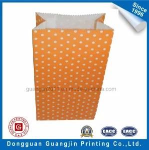 Orange Color Wavepoint Printed Paper Food Packaging Bag
