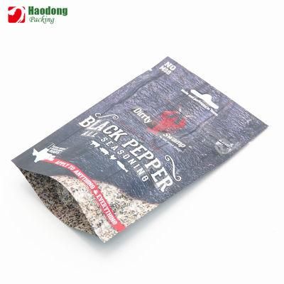 Custom Resealable Zipper Printing Black Pepper BBQ Seasoning Powder Laminated Aluminum Foil Mylar Plastic Food Stand up Packaging Plastic Bag