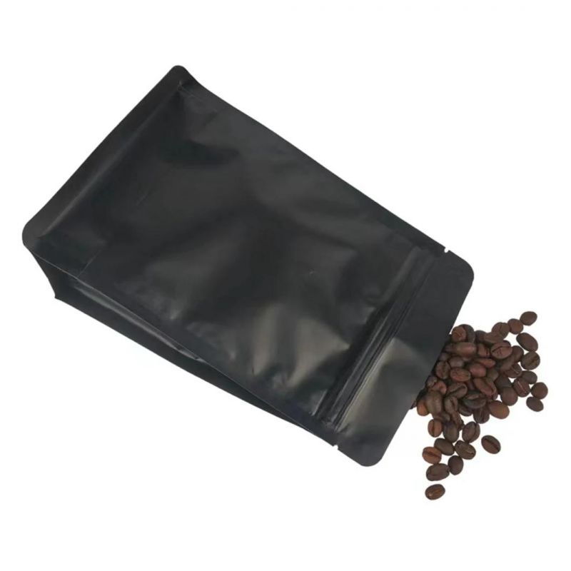 Flat Bottom Stand up Pouch Aluminum Foil Zip Lock Coffee Bag/ Matt Laminated Upright Food Plastic Bag