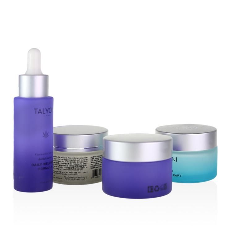 Cosmetic Packaging 40ml 100ml 120ml Frosted Glass Pump Bottle 100ml 120ml Face Toner Bottle 30g 50g Cream Jar