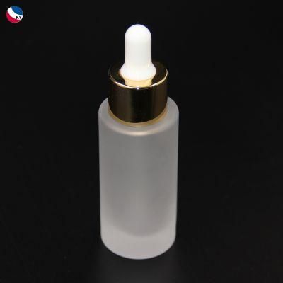 1oz Matte Frosted Clear Round Glass Dropper Bottle Essential Oil Glass Bottle