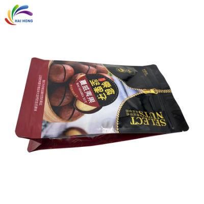 Customized Plastic Packaging Stand up Bag Flat Bottom Pouches