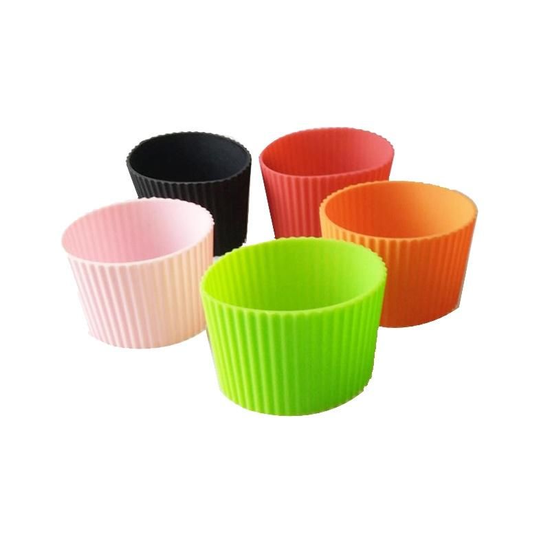 Reusable Soft Rubber Coffee Cup Wrap Glass Bottle Silicone Sleeve