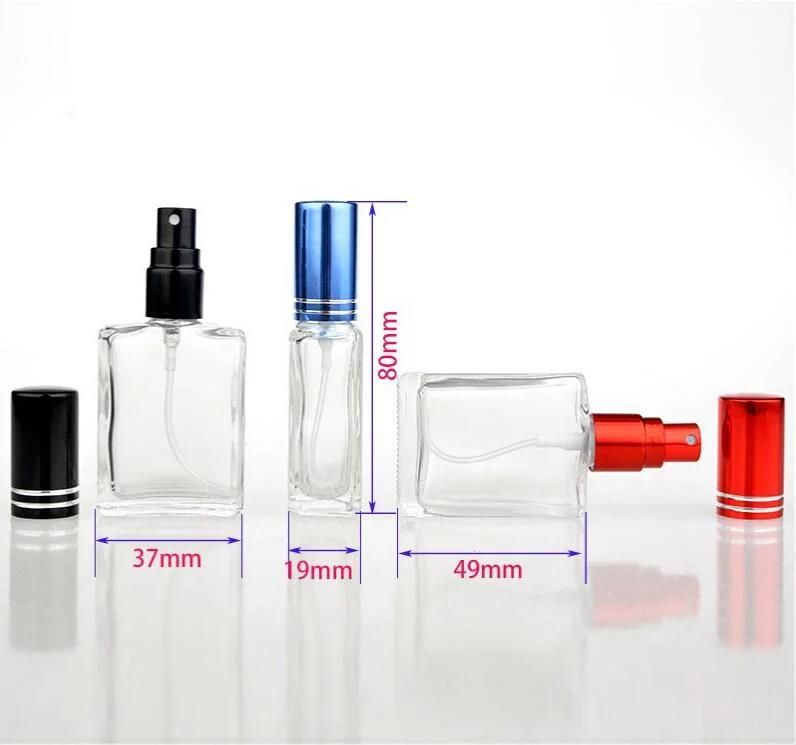 Hot Sale Fashion 15ml Portable Transparent Perfume Bottle with Aluminum Atomizer Empty Cosmetic Container for Travel