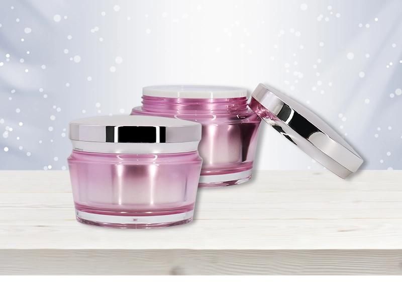 OEM 100g Purple Acrylic Cream Jar with Silver Plating Cap