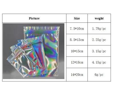 Customized Heat Heal Hologram Aluminum Foil Stand up Laser Holograph Ziplock Bag