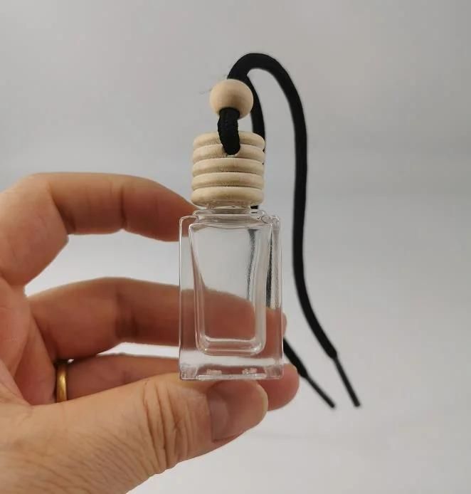10ml Empty Clear Glass Essential Oil Diffuser Perfume Aromatherapy Pendant Vials with Wooden Caps