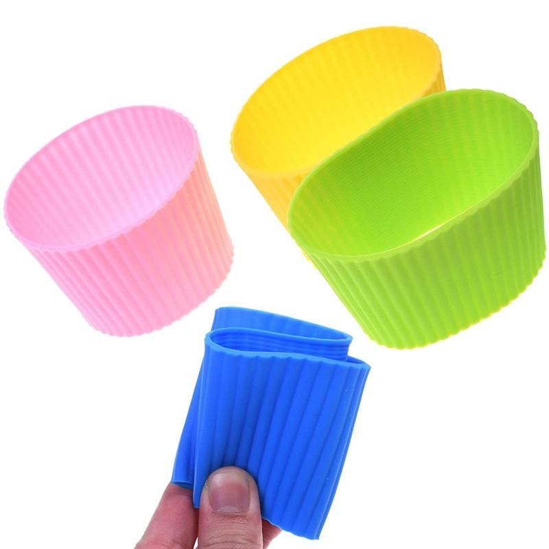 Customized Silicone Glass Coffee Cup Sleeve Coat Cover
