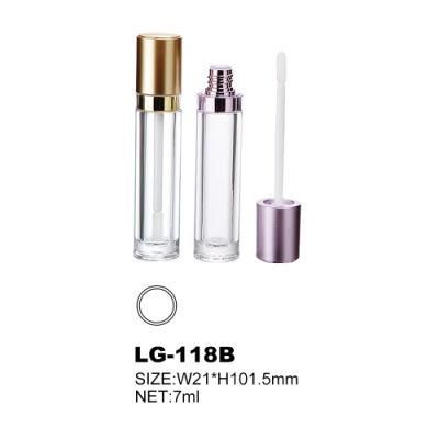 Purple Lipgloss Tube Gold Lip Gloss Container Packaging with Brush