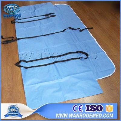 75*215cm Six Handles Ga407 Disposable Oxford Cloth Corpse Bag with PVC Coating